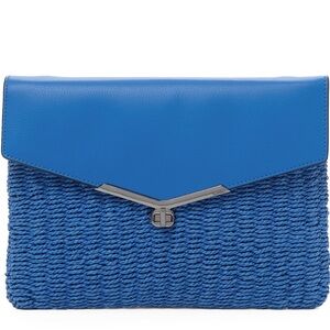 New with no tags Botkier Valentina Leather/Raffia Crossbody/Clutch